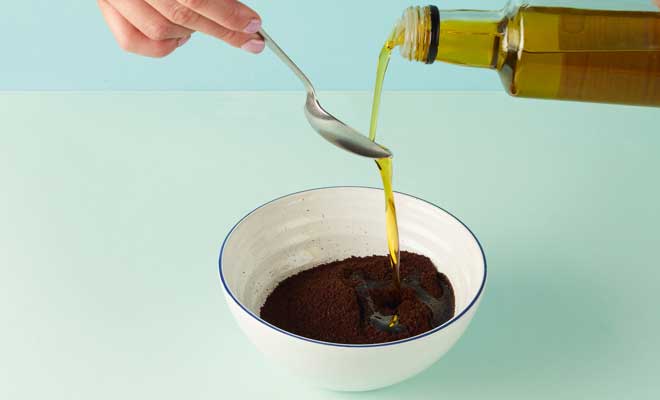 DIY zest espresso face scrub