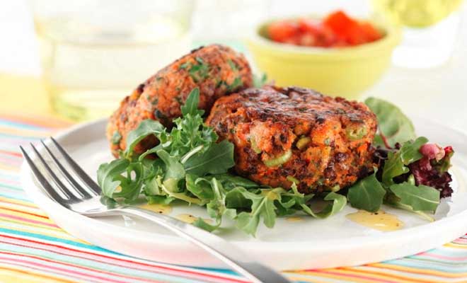 Meat-free mince and fruit burgers