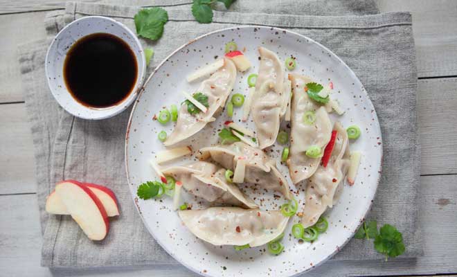 Pork, ginger and apple dumplings