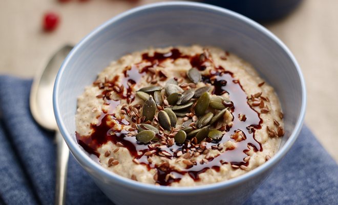 Peanut butter porridge with cinnamon recipe