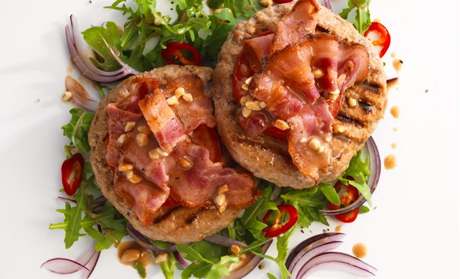 High-protein pork burgers