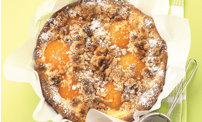 California Walnut and apricot crumble pie